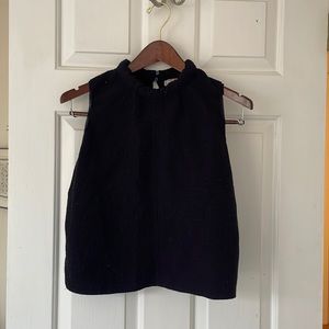 Black high neck crop top